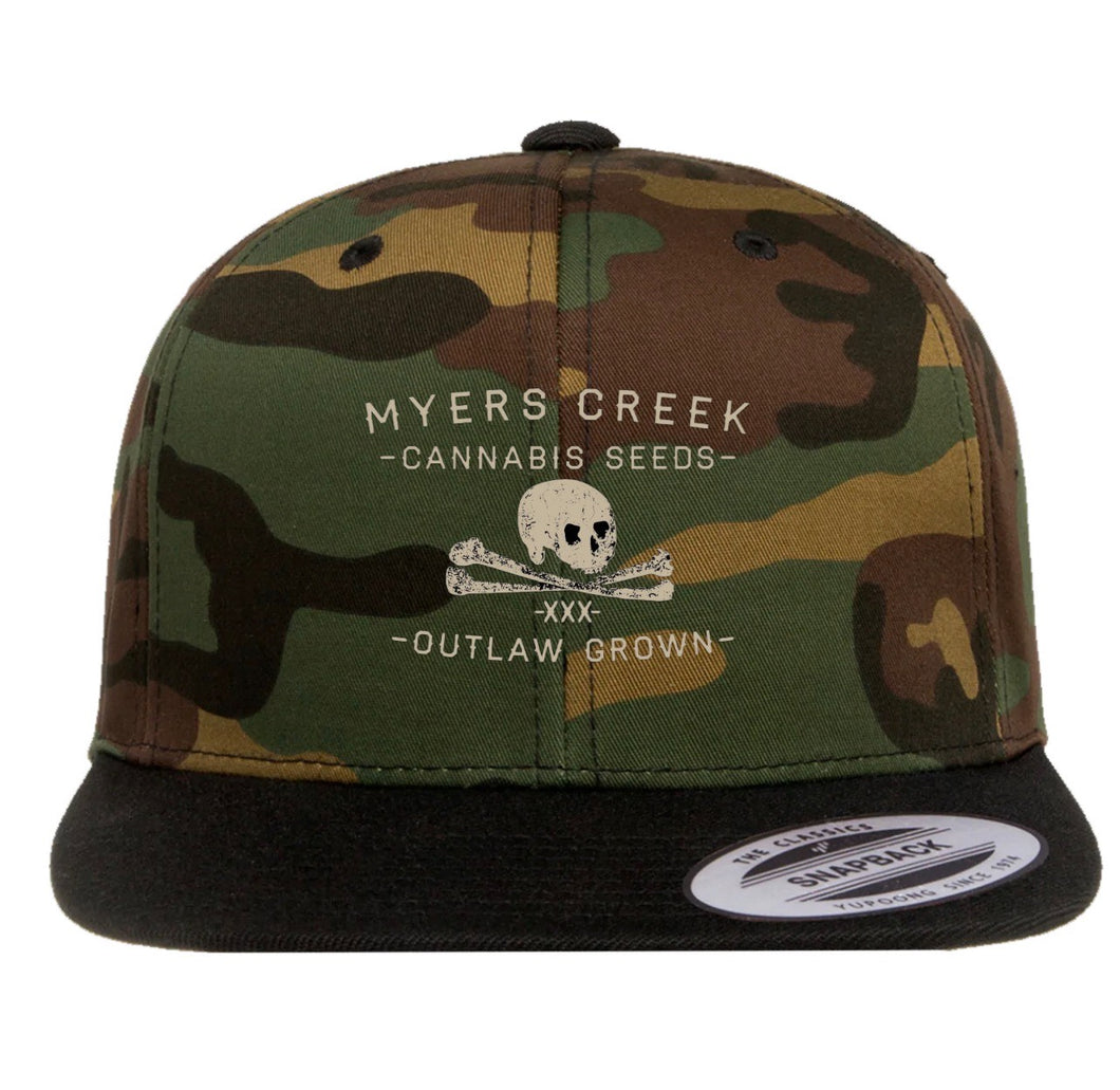Myers Creek Camouflage/Black Flat Brim Snapback Cap