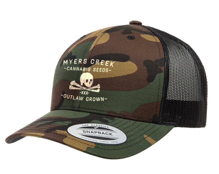 Myers Creek Camouflage/Black Snapback Trucker Cap